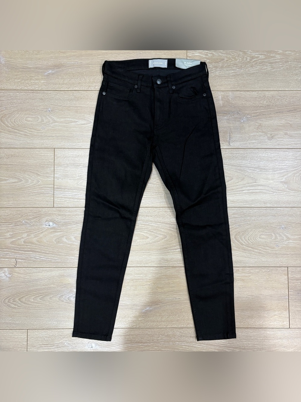 Everlane The Mid Rise Skinny Ankle Jean Black Denim Pants Size 25